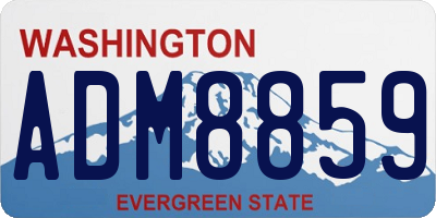 WA license plate ADM8859
