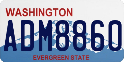 WA license plate ADM8860