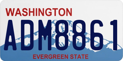 WA license plate ADM8861