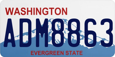 WA license plate ADM8863