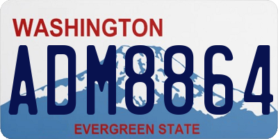 WA license plate ADM8864