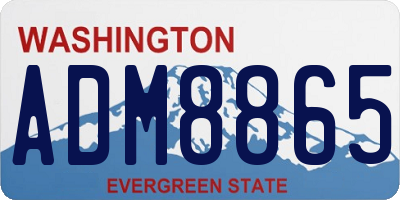 WA license plate ADM8865