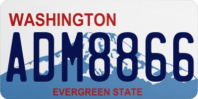 WA license plate ADM8866