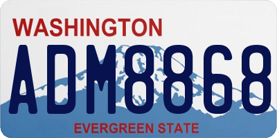 WA license plate ADM8868