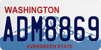 WA license plate ADM8869