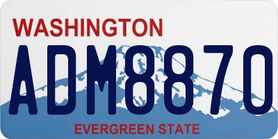 WA license plate ADM8870
