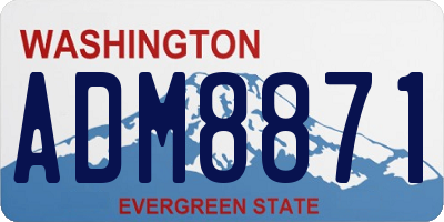 WA license plate ADM8871