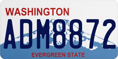 WA license plate ADM8872