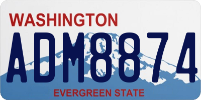 WA license plate ADM8874