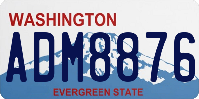 WA license plate ADM8876
