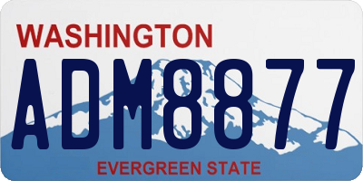 WA license plate ADM8877