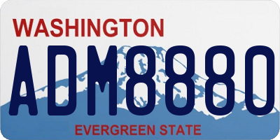 WA license plate ADM8880