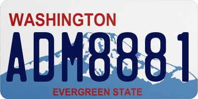 WA license plate ADM8881