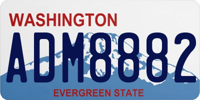 WA license plate ADM8882