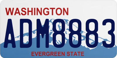 WA license plate ADM8883