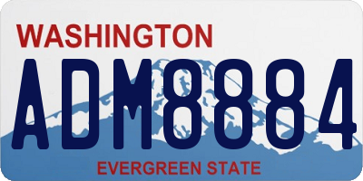 WA license plate ADM8884