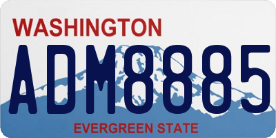 WA license plate ADM8885