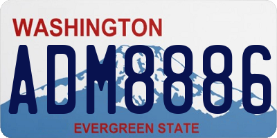 WA license plate ADM8886