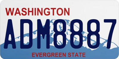 WA license plate ADM8887