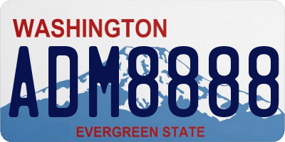 WA license plate ADM8888