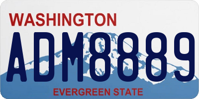 WA license plate ADM8889
