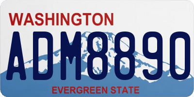 WA license plate ADM8890