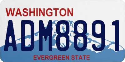 WA license plate ADM8891
