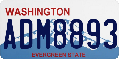 WA license plate ADM8893