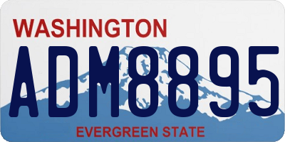 WA license plate ADM8895