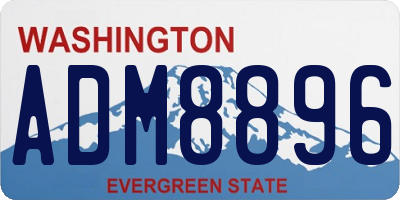 WA license plate ADM8896