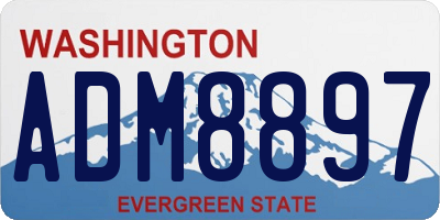 WA license plate ADM8897