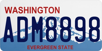 WA license plate ADM8898