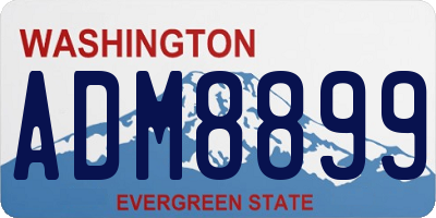 WA license plate ADM8899