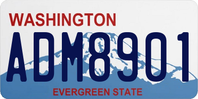 WA license plate ADM8901