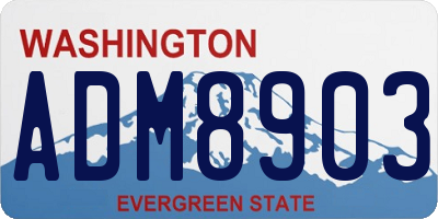 WA license plate ADM8903