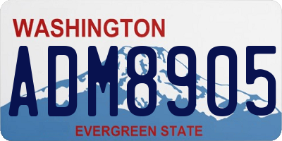 WA license plate ADM8905