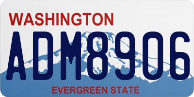 WA license plate ADM8906