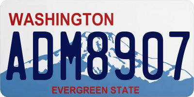 WA license plate ADM8907
