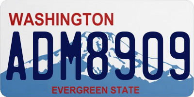 WA license plate ADM8909