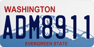 WA license plate ADM8911