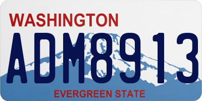 WA license plate ADM8913