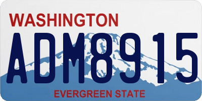 WA license plate ADM8915