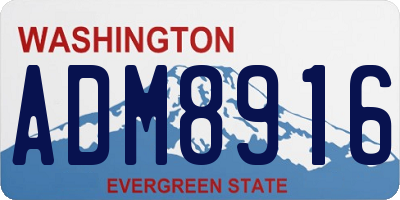 WA license plate ADM8916