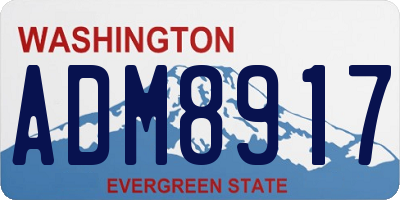 WA license plate ADM8917