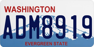 WA license plate ADM8919
