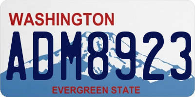 WA license plate ADM8923