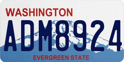 WA license plate ADM8924
