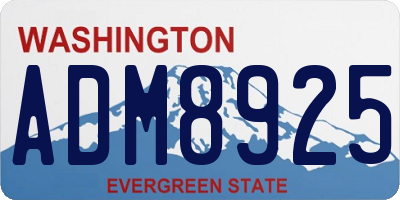 WA license plate ADM8925