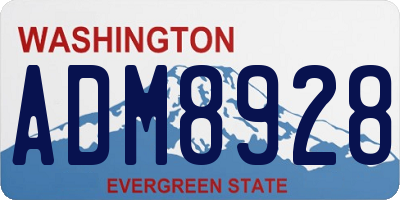 WA license plate ADM8928