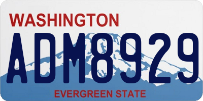 WA license plate ADM8929